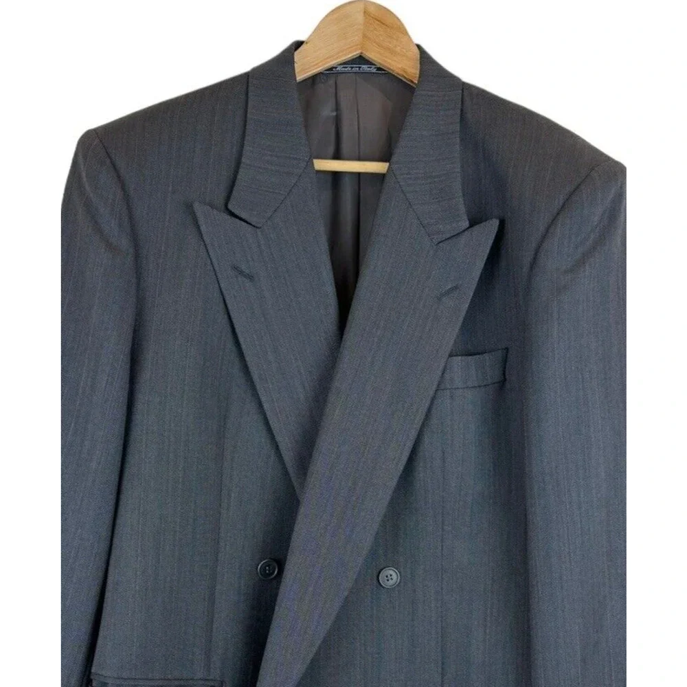 LUBIAM Men's Double Breasted Men's Sport Coat Blazer Size 44R US 100% Wool Italy