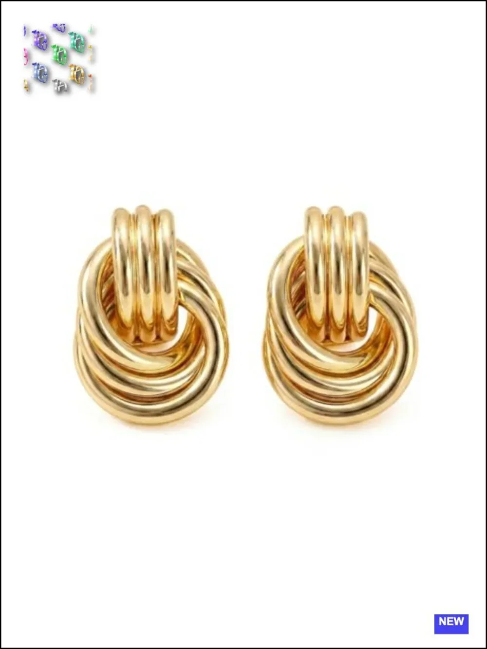 Chunky Gold Plated Stud Earrings Dangle Drop Geometric Jewelry Gift