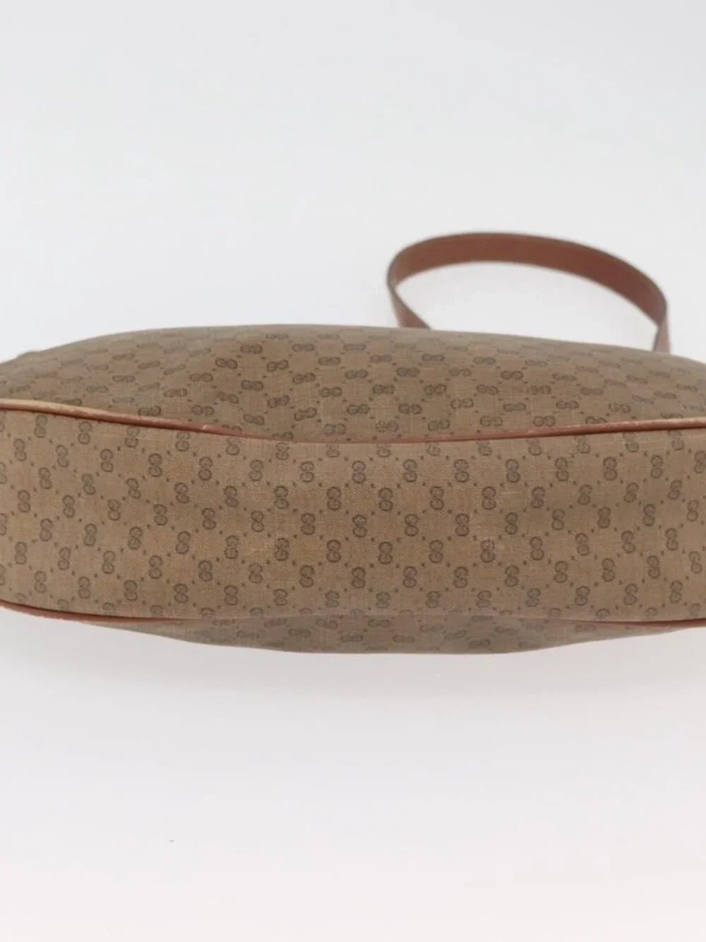 GUCCI Micro GG Supreme Shoulder Bag PVC Beige Gold 001 067 0719 Auth ka3876