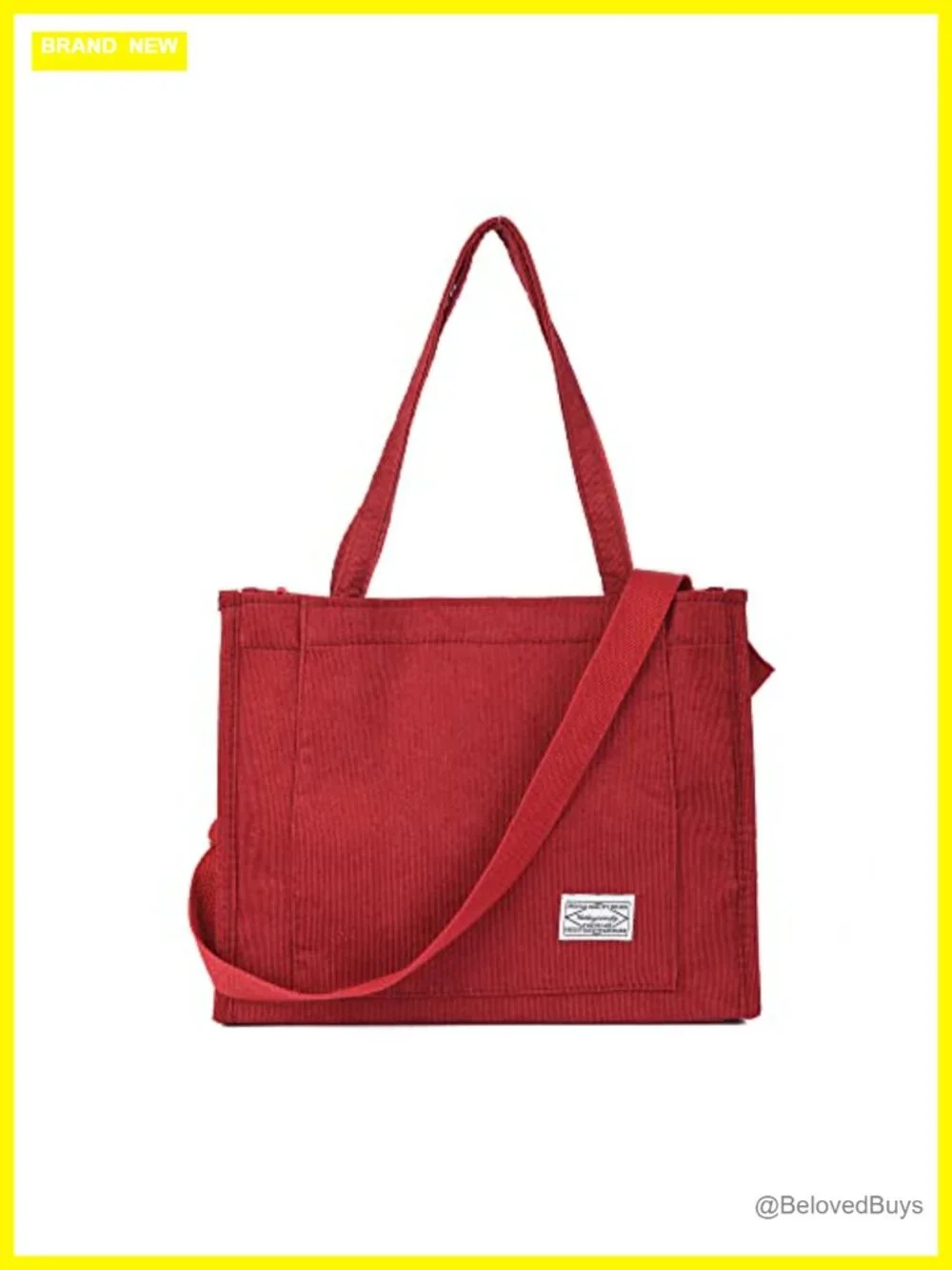 Corduroy Tote Bag Crossbody Shoulder Tote Work Travel Handbag