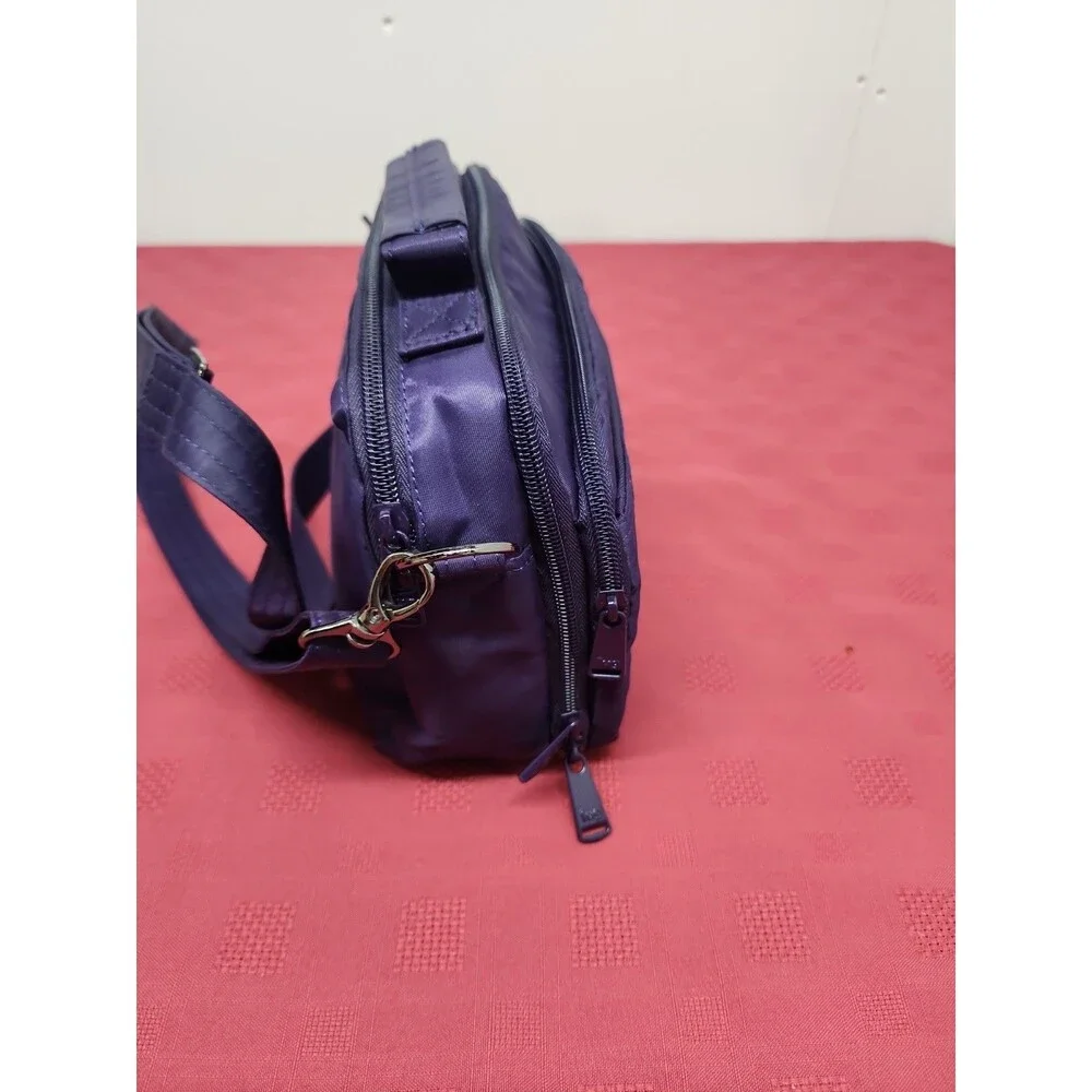 Lug Scoop Medium Top Handle Crossbody Bag In Purple RFID Pocket Travel Friendly