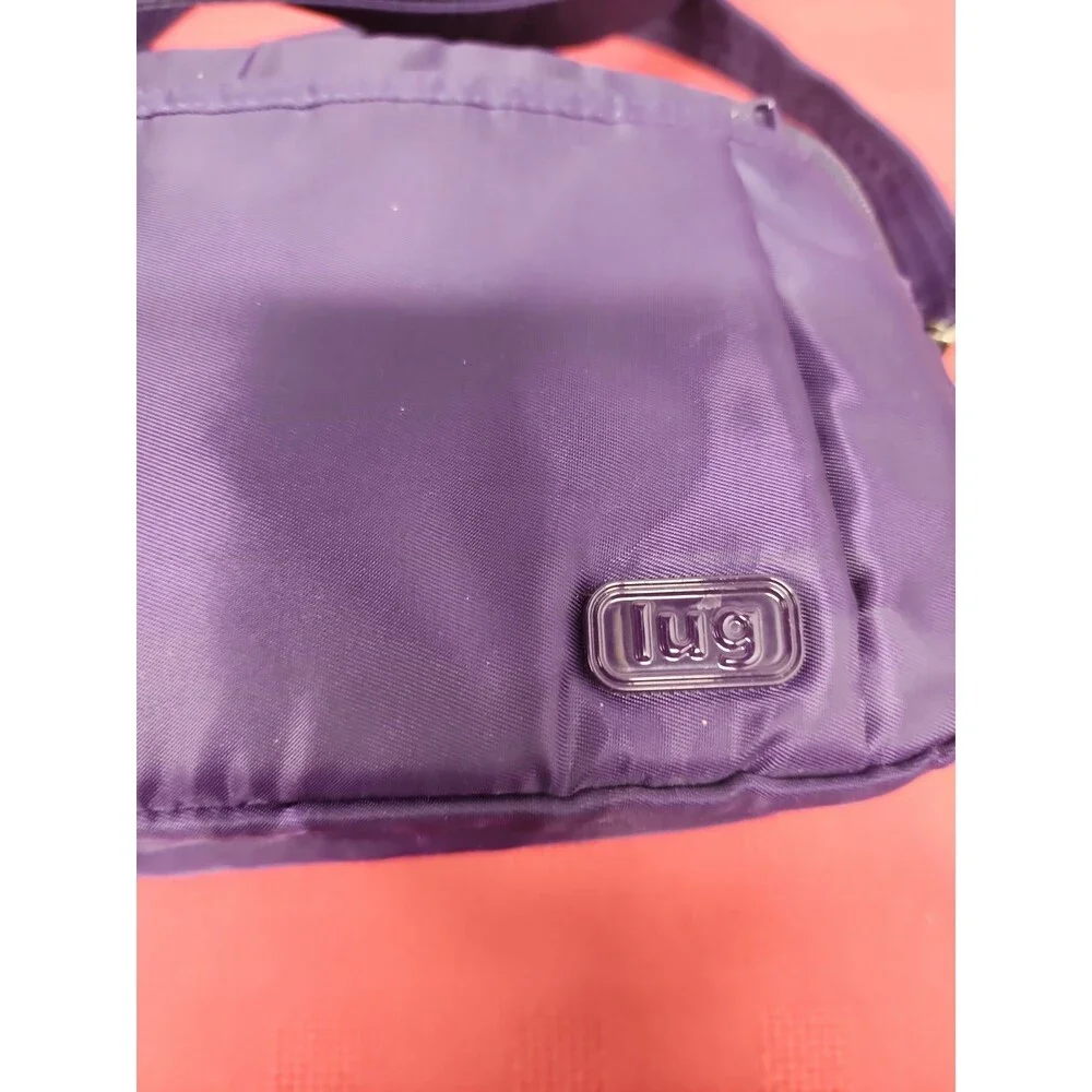 Lug Scoop Medium Top Handle Crossbody Bag In Purple RFID Pocket Travel Friendly
