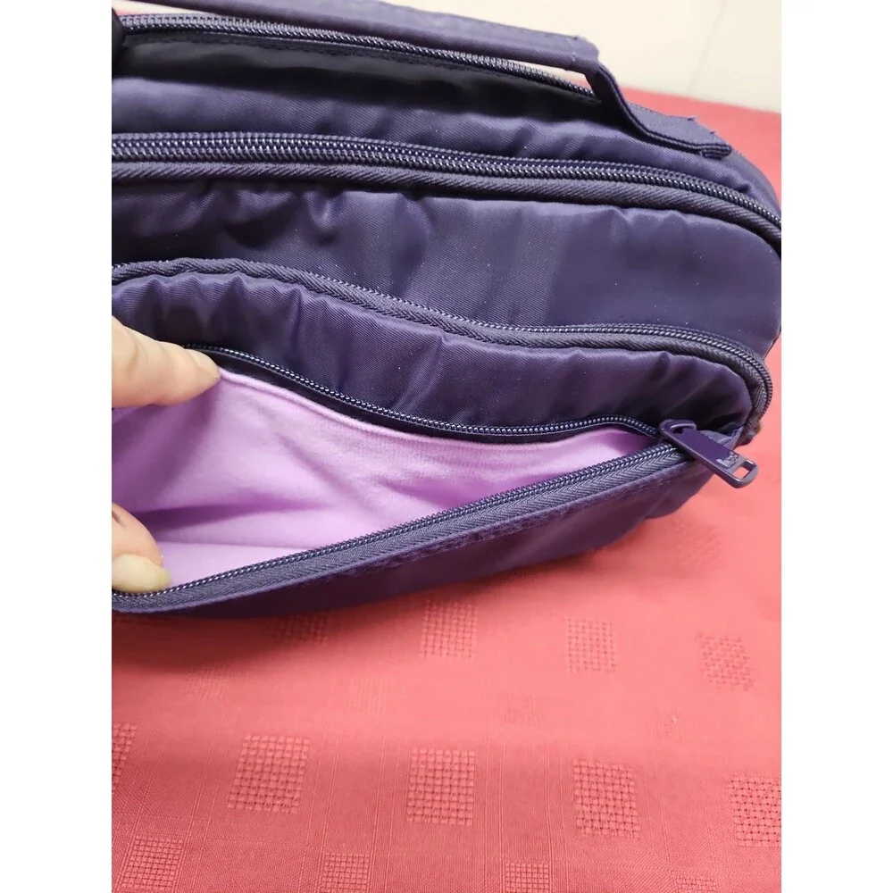 Lug Scoop Medium Top Handle Crossbody Bag In Purple RFID Pocket Travel Friendly