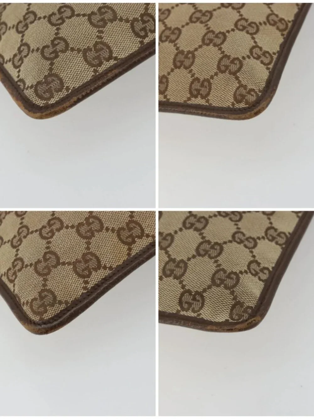 GUCCI GG Canvas Shoulder Bag Beige Silver 27639 Auth 175360