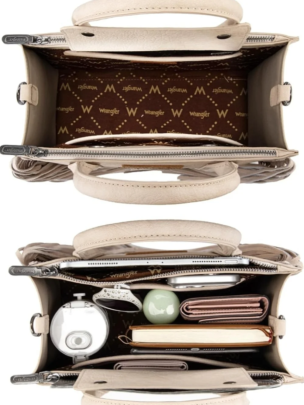 Wrangler Cream Fringe Satchel Bag