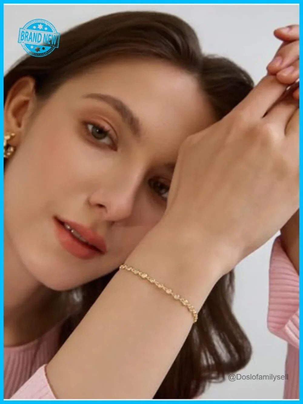 14K Gold Filled Stackable Link Bracelet with Cubic Zirconia