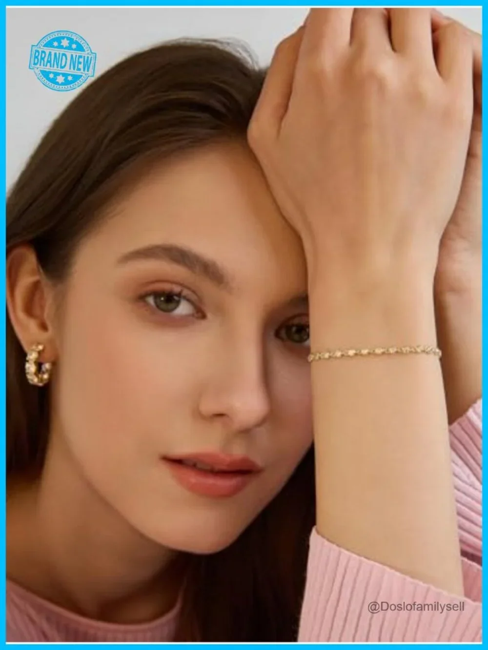14K Gold Filled Stackable Link Bracelet with Cubic Zirconia