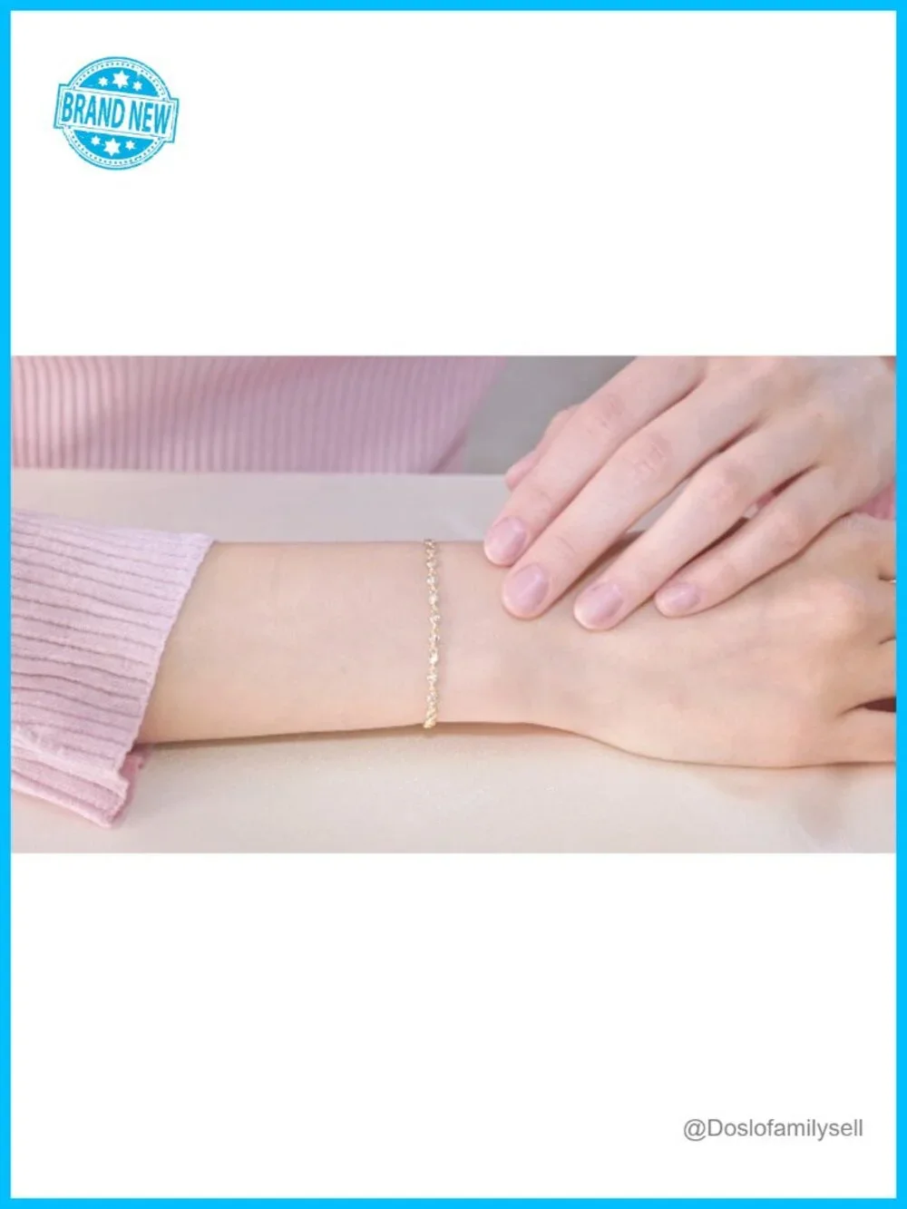 14K Gold Filled Stackable Link Bracelet with Cubic Zirconia