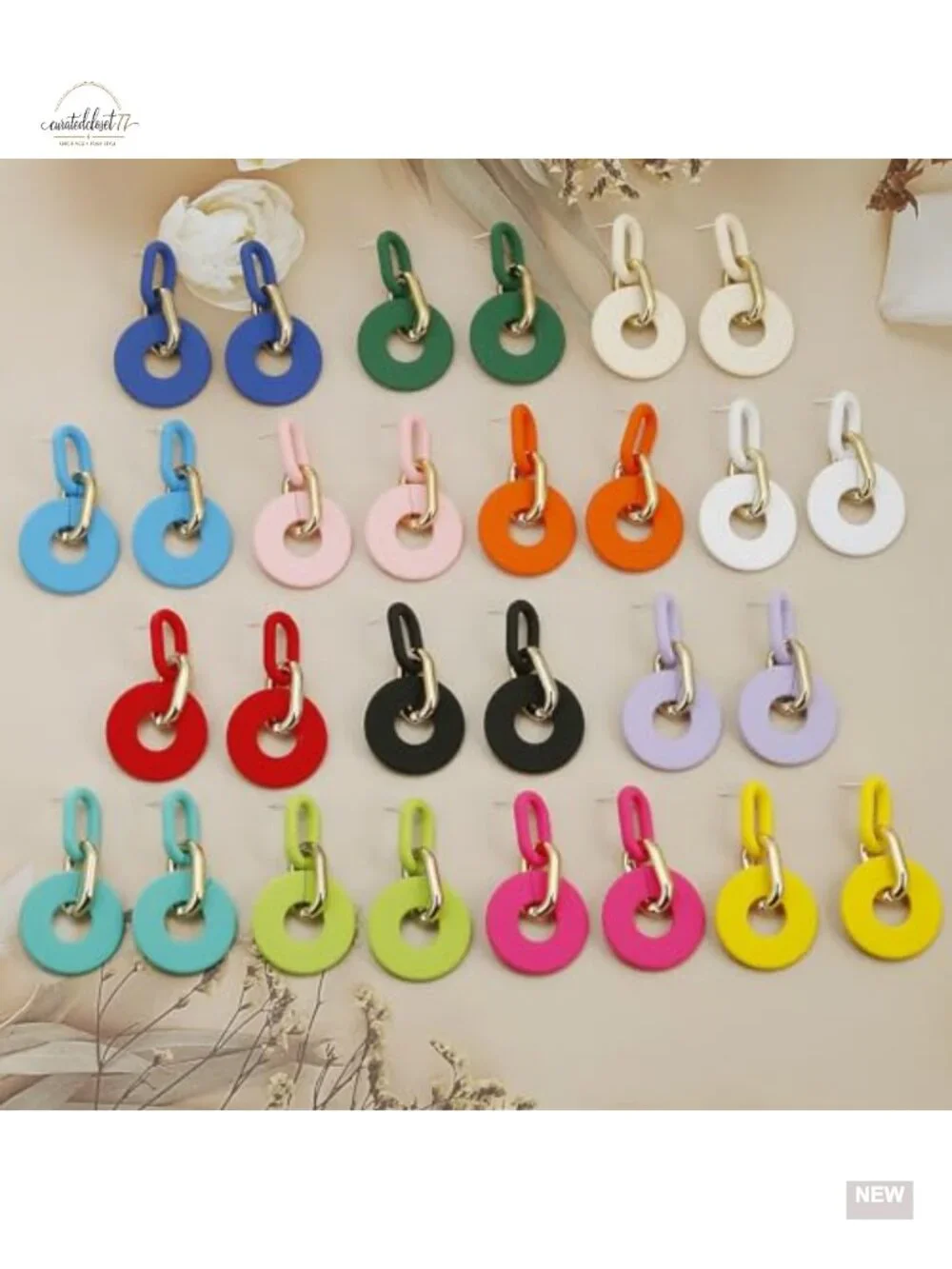 Acrylic Statement Drop Earrings Geometric Hollow Design