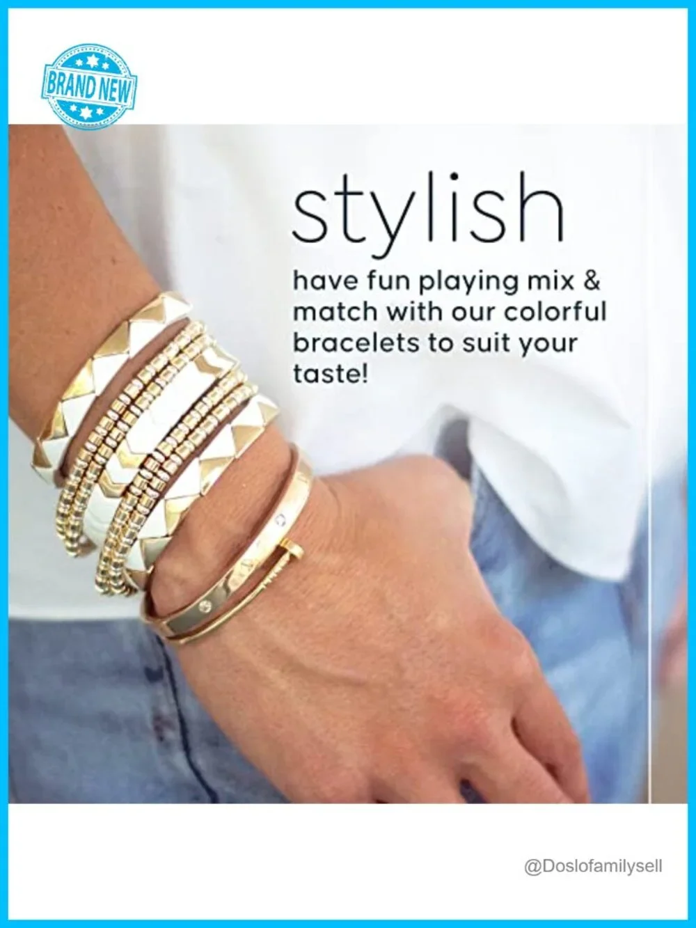 Tile Bead Stackable Bracelet, Enamel Bangle, Gold Bracelet, Women's