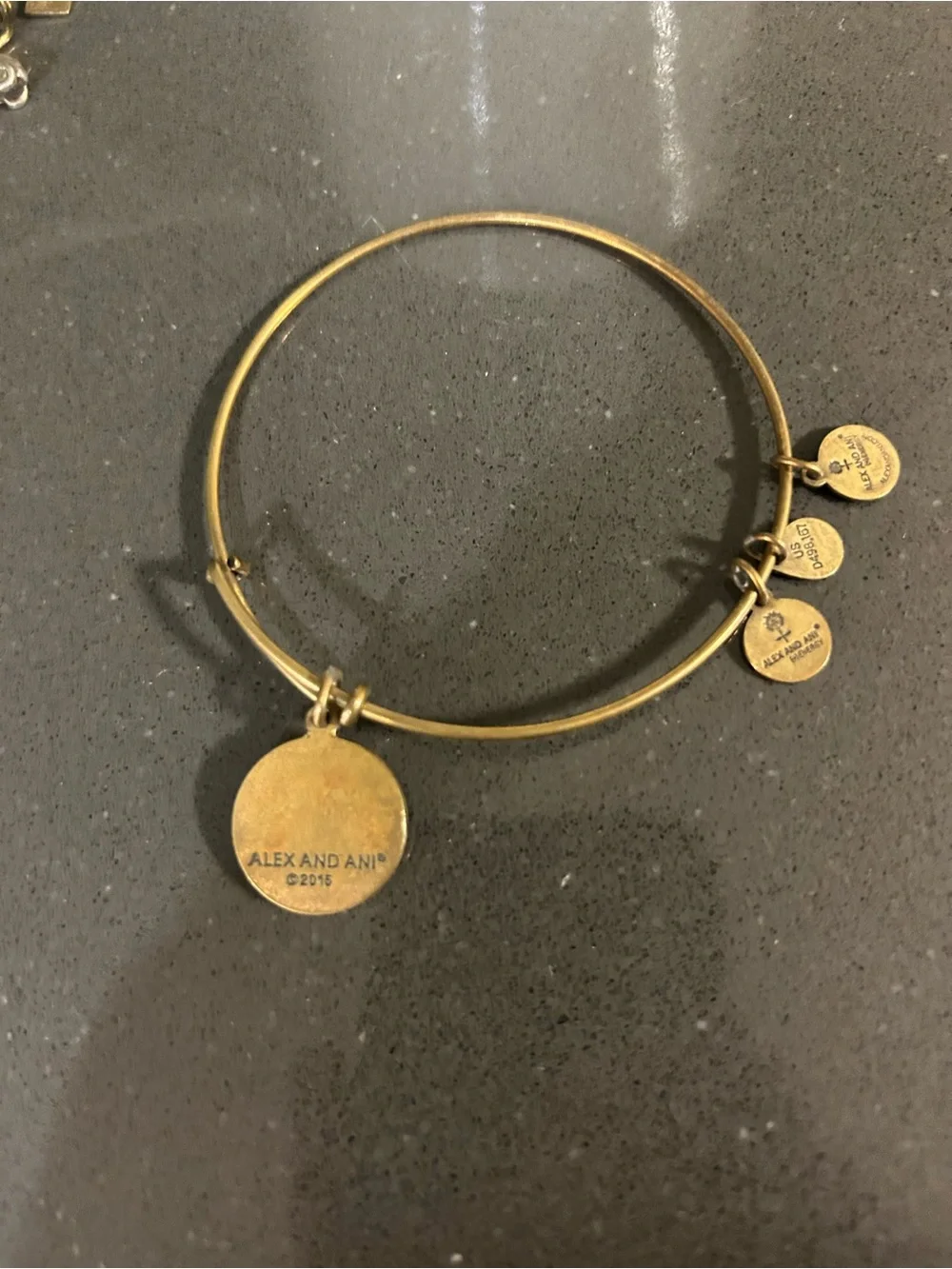 Alex and Ani Gold-Tone Sword Charm Bangle Bracelet