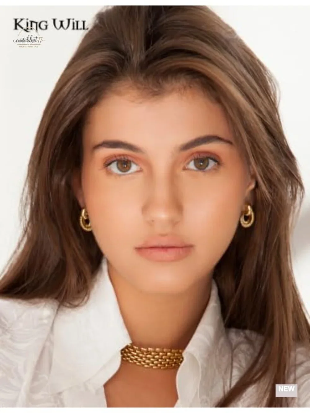 18K Gold Plated Chunky Twisted Rope Interlocking Hoop Earrings