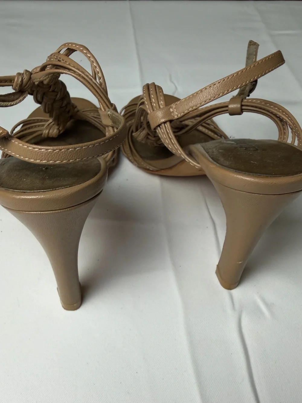 Charles by Charles David Braided Strappy 3” High Heels - Tan /Brown - Elegant 6
