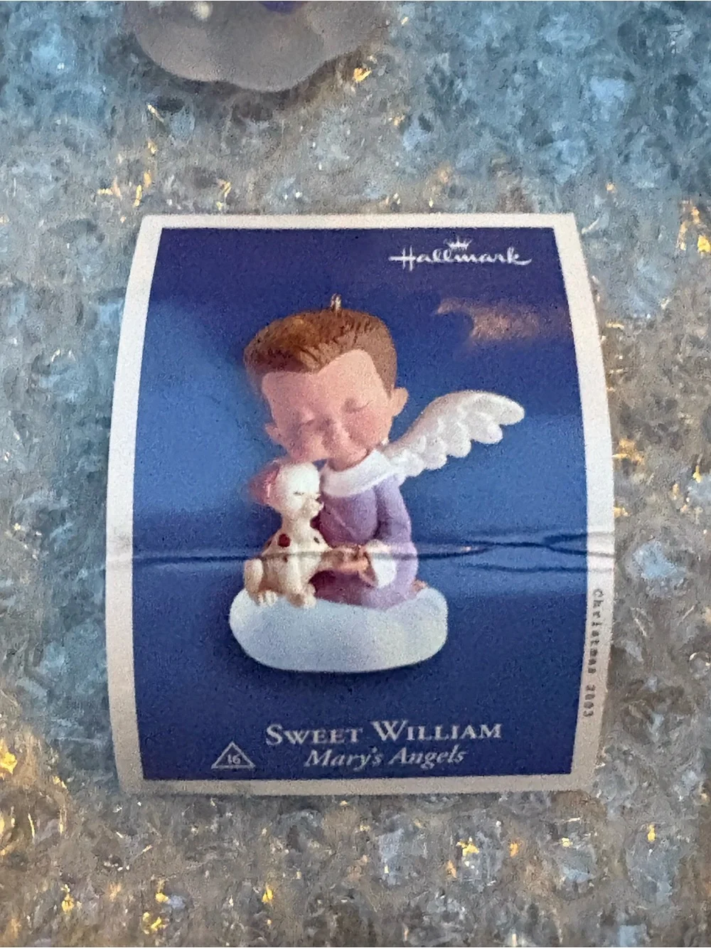 Hallmark Sweet William Angel Ornament - Purple Outfit, White Wings