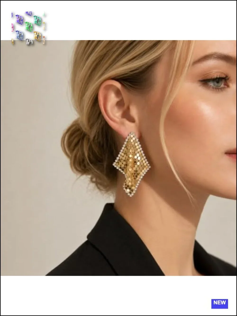 Geometric Rhinestone Statement Stud Earrings Glam Jewelry Party Wedding