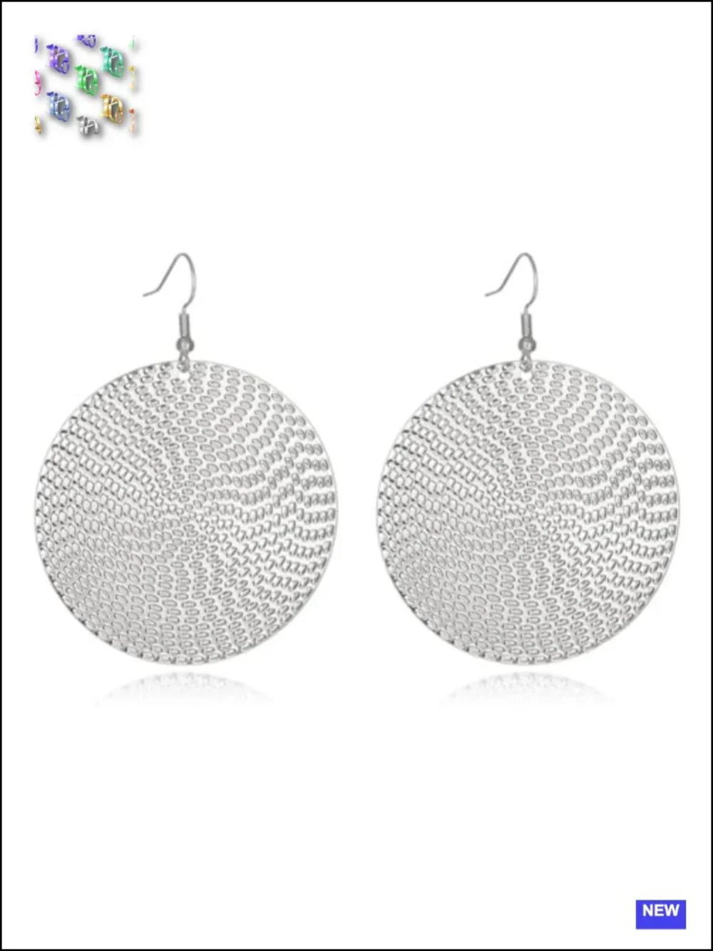Large Double Circle Drop Dangle Earrings Geometric Statement Handmade