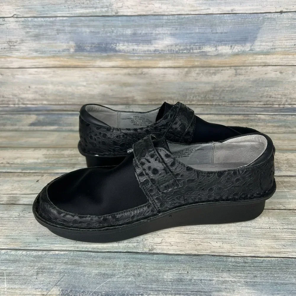 Alegria Womens Size 37 Dream Fit Black Leather Neoprene Dena DEN-435 Shoes‎
