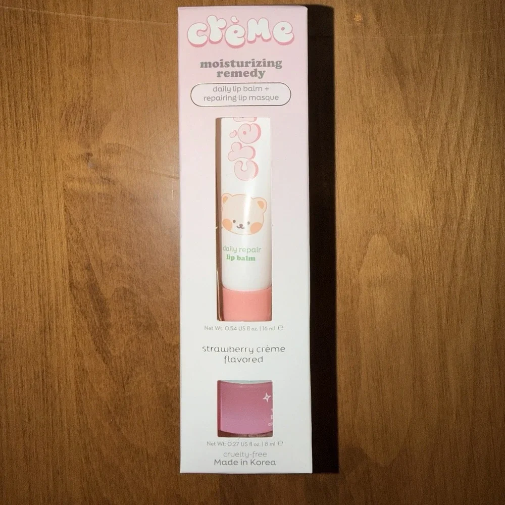NEW The Creme Shop Moisturizing‎ Remedy Lip Balm Lip Mask Set Strawberry