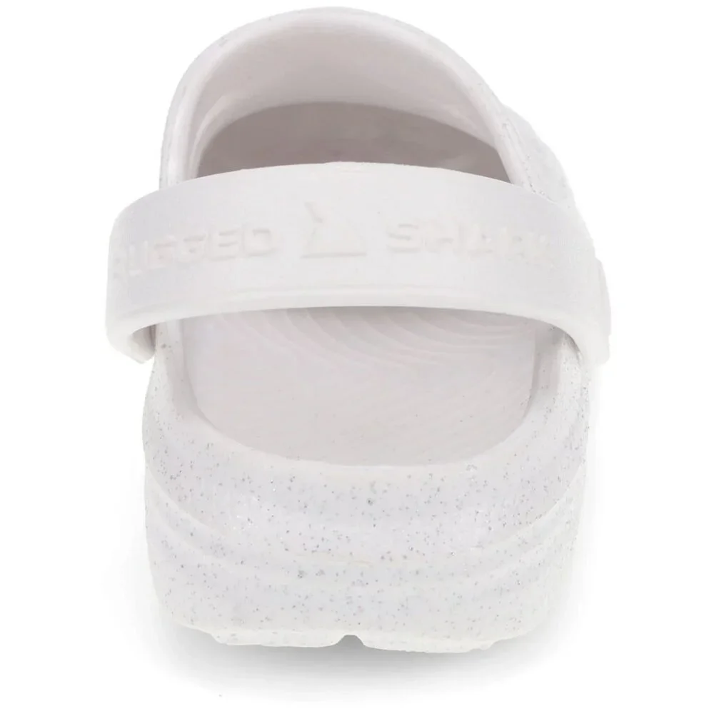 Rugged Shark LITTLE GIRL Clogs SIZE 2 White Sparkle Waterproof NEW