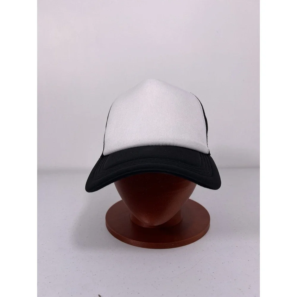 Custom Made Trucker Hat with your logo Mesh Snap back caps NEW  White and‎ Black