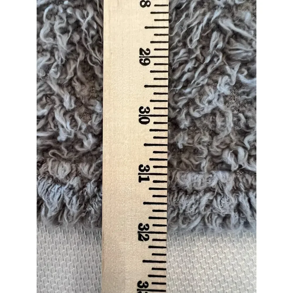 NATORIE Josie Plush Thigh Length Robe-Small-Pockets-Tie Closure-Gray-Soft-Lounge