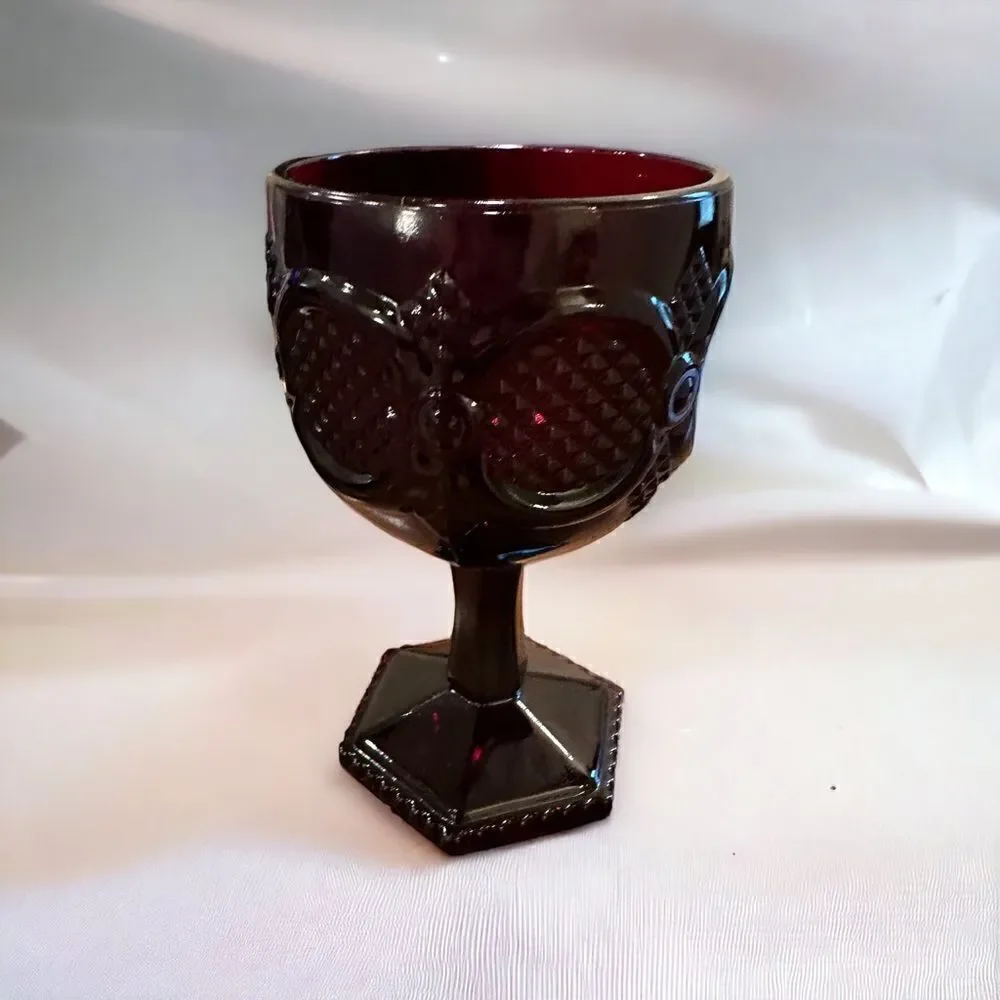 Avon 1979 Cape Cod 1876 Ruby Red Water Goblet Glass -