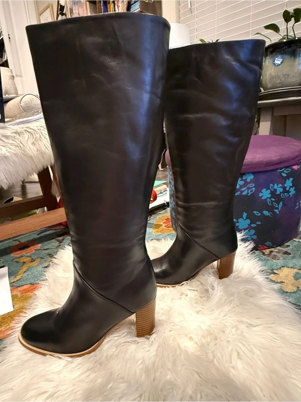 Banana Republic Black Over-the-Knee Leather Boots