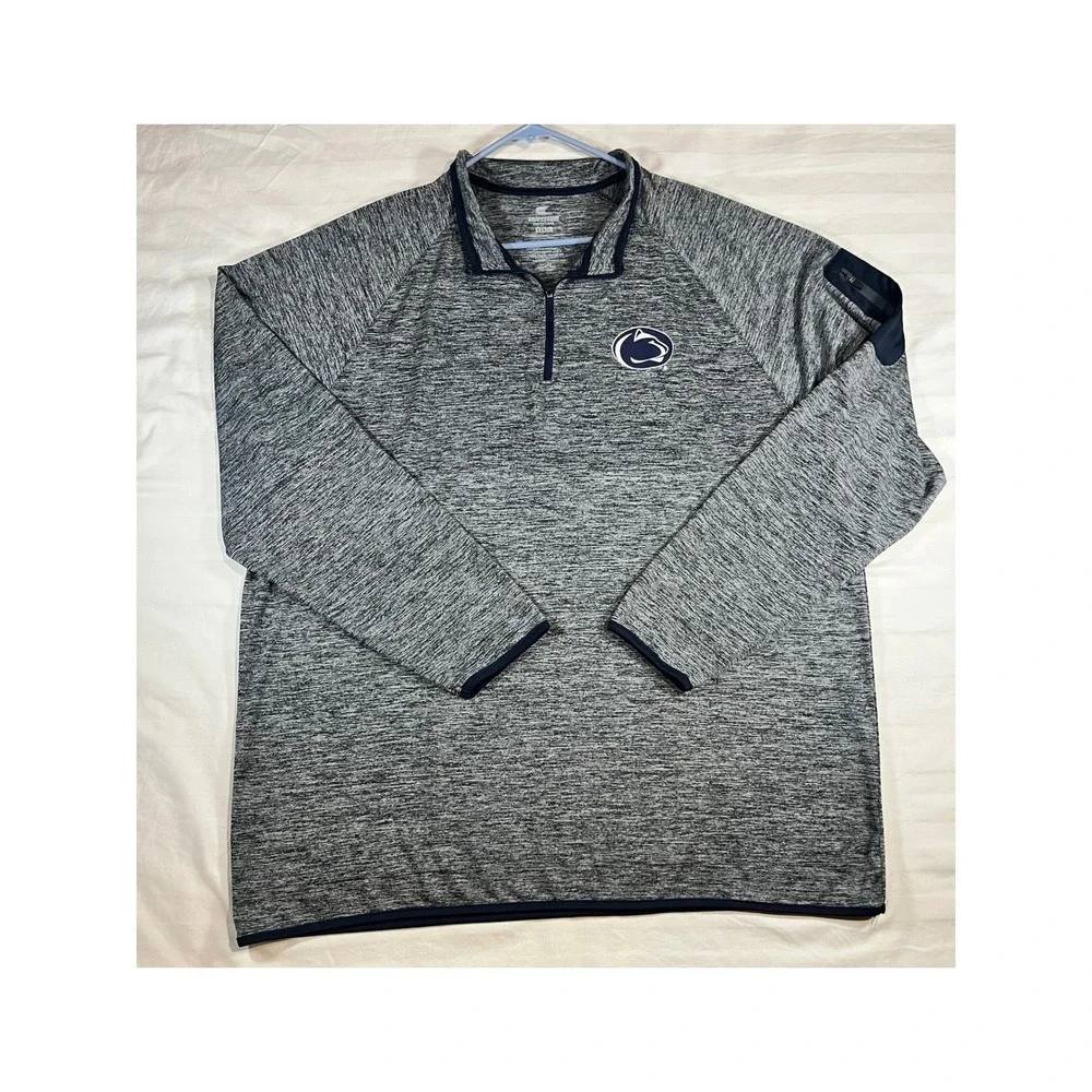 Colosseum‎ Penn State Nittany Lions XXL Gray Space Dye Quarter Zip Pullover Mens