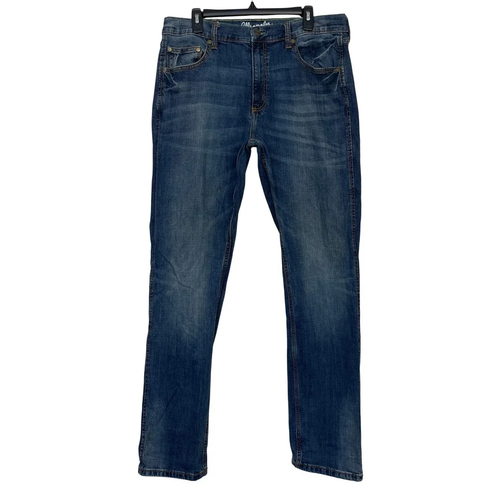 Wrangler Retro Slim‎ Straight Jeans Mens 36x35 Medium Wash Blue Jeans 10WLT88BZ