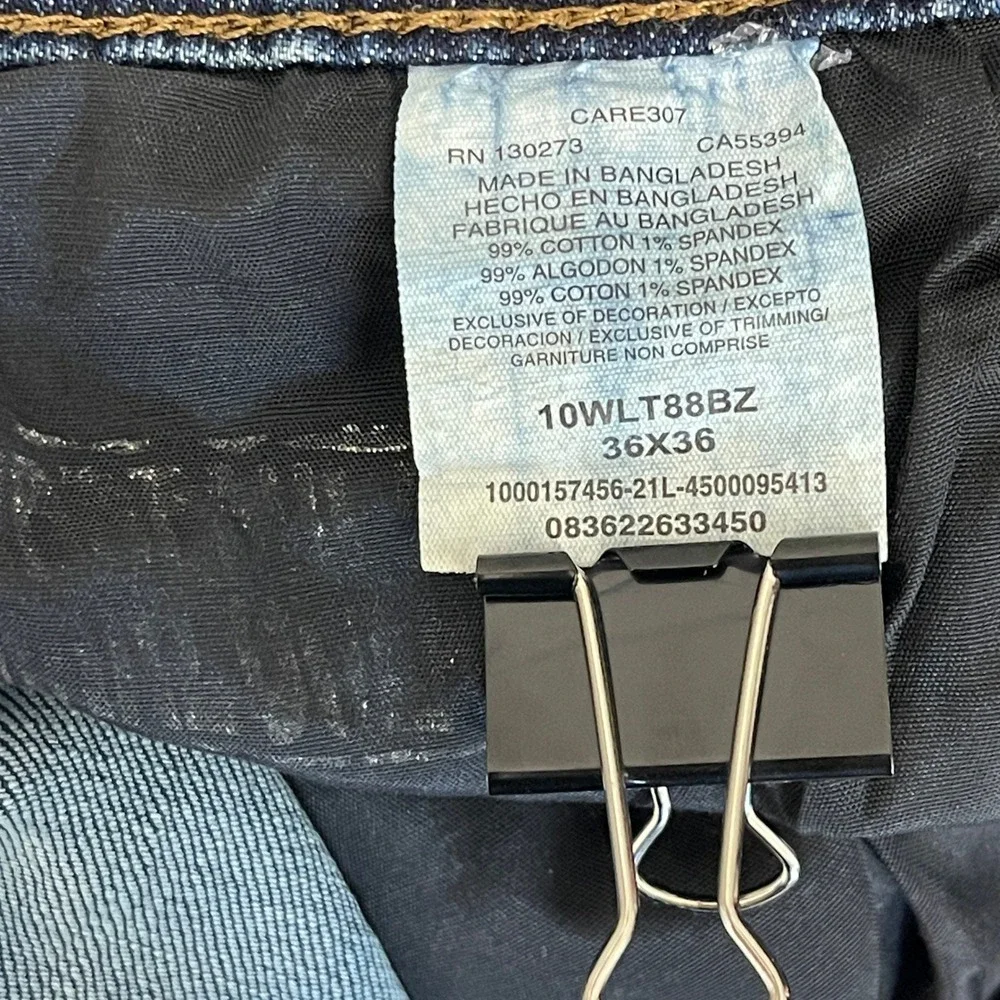 Wrangler Retro Slim‎ Straight Jeans Mens 36x35 Medium Wash Blue Jeans 10WLT88BZ