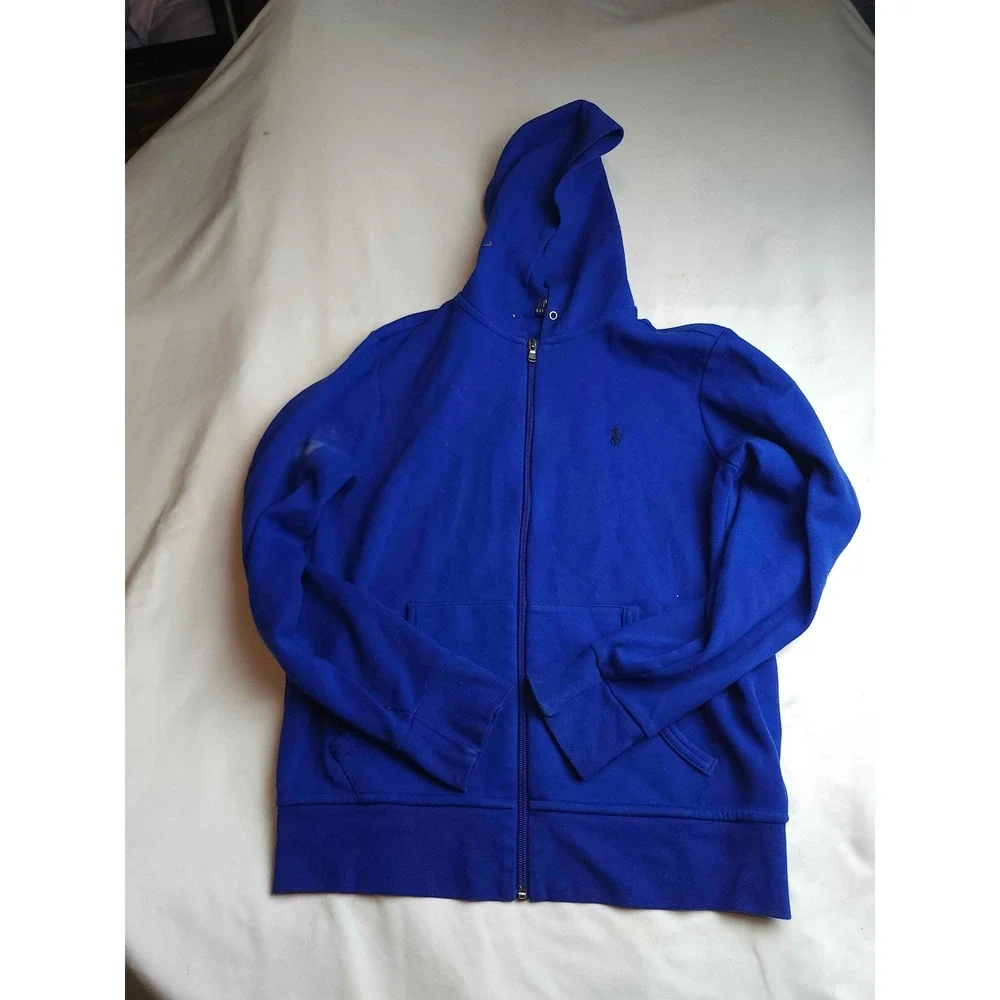 Polo Ralph Lauren Mens Royal Blue Full Zip Fleece Hoodie Sweatshirt SP