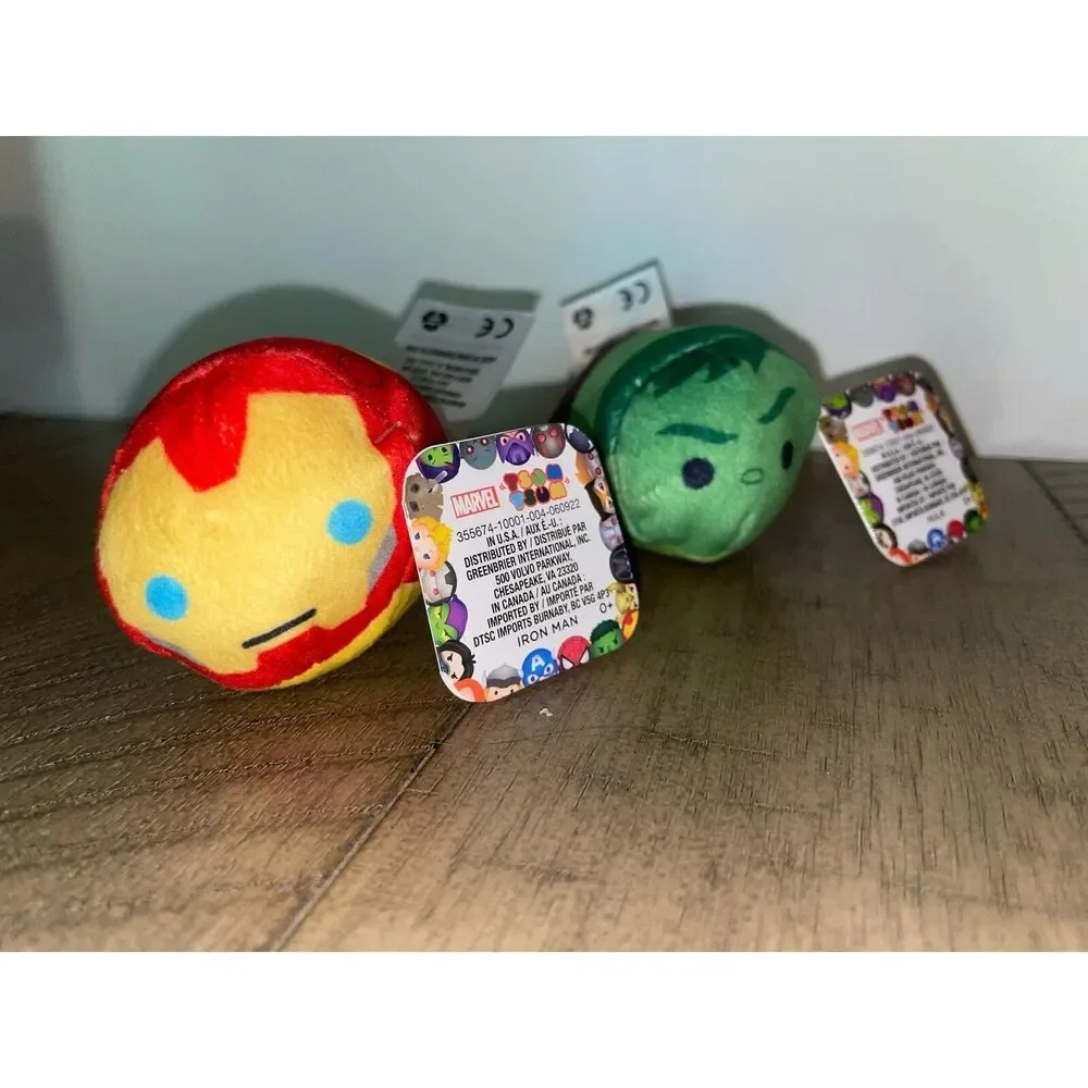 Disney Marvel Hulk‎ Tsum Tsum & Iron Man Stuffed Animals Plush Red Green NWT