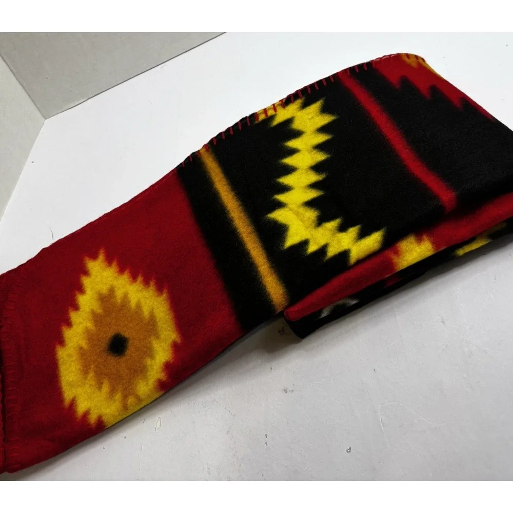 NWOT St Labre Indian School Blanket Southwest Aztec Native Throw Fleece 49