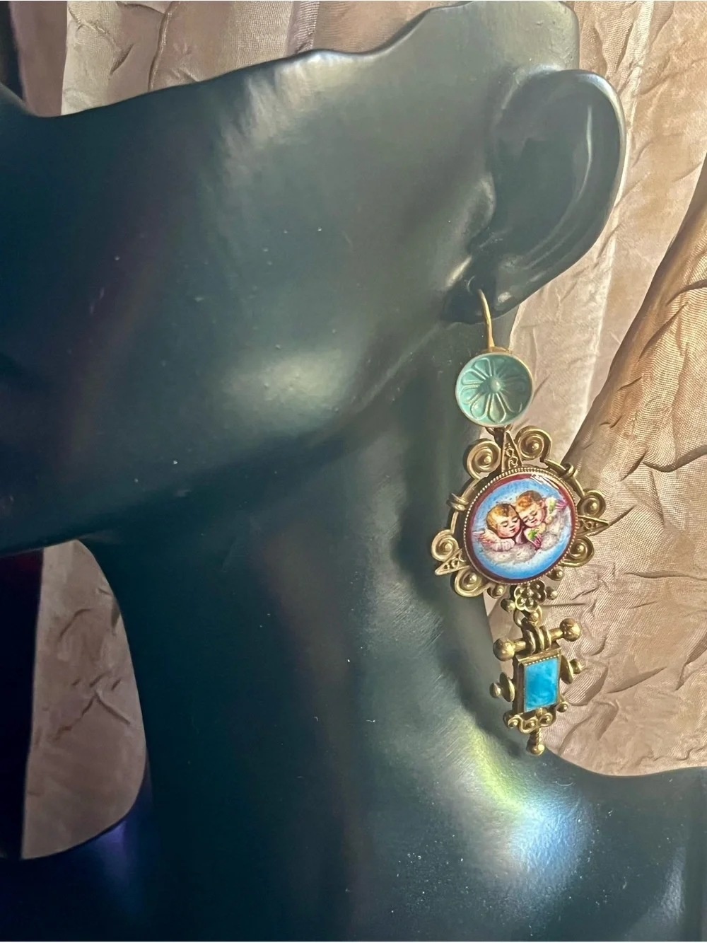 Vintage Napoleonic Design Dangle Earrings