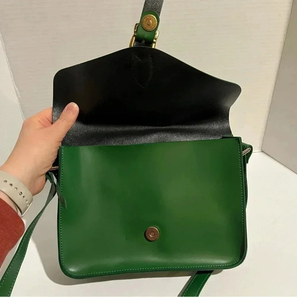 Angela Roi Green Crossbody Shoulder Handbag Flap Messenger Front Buckle