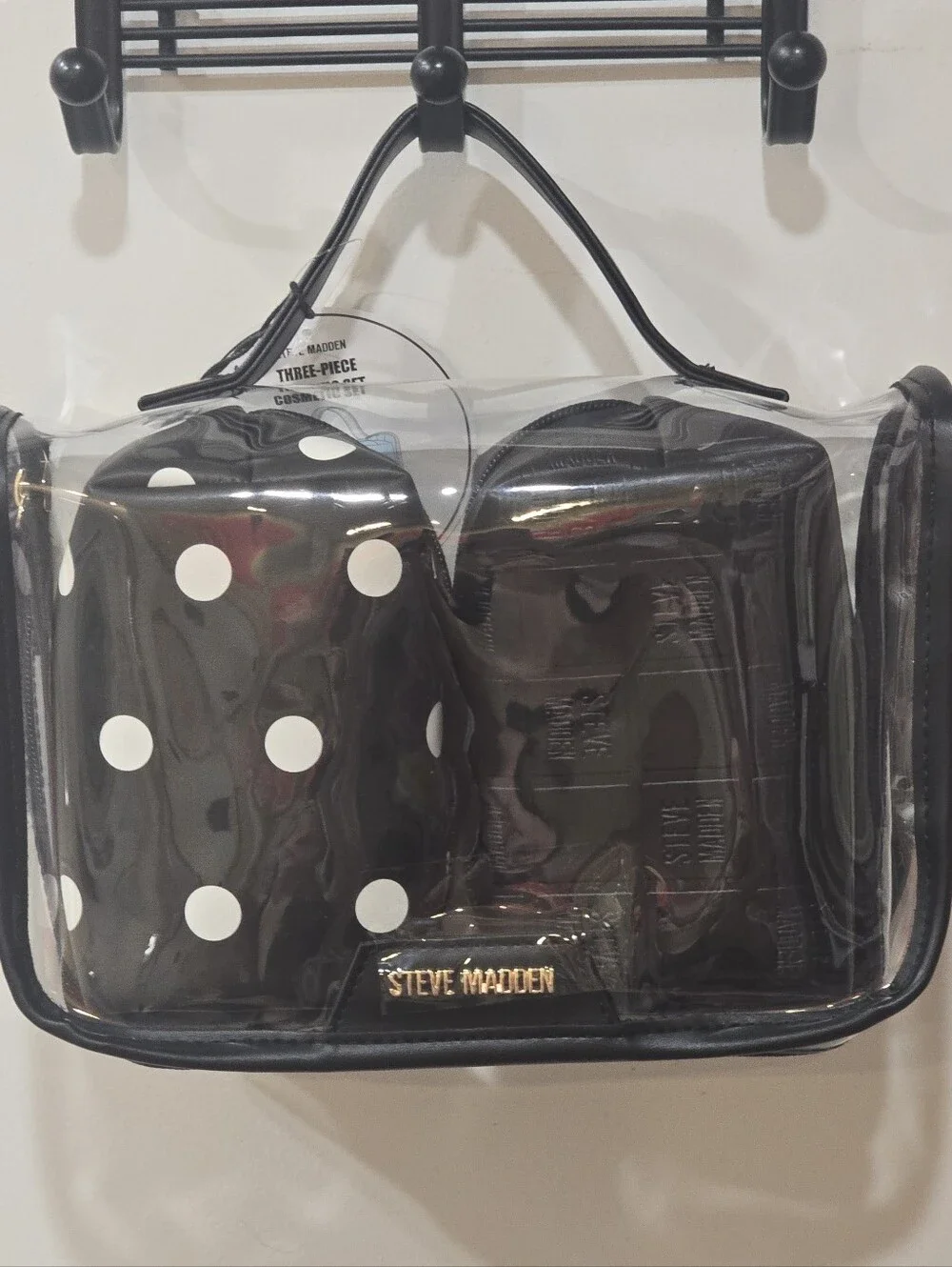 Steve Madden 3-PC Cosmo Set- Clear/Polka Dot