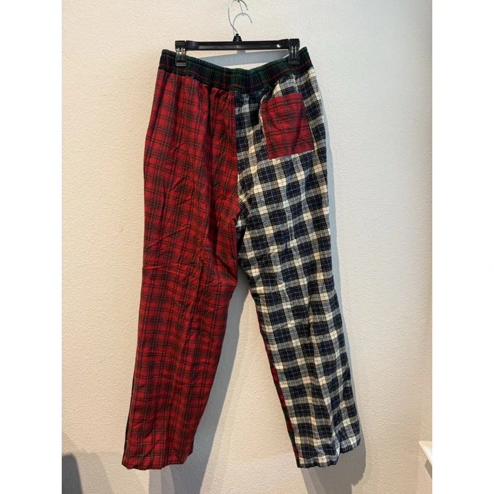 J.Crew Pajama Pants Mens Large‎ Red Tartan Plaid Holiday Loungewear Drawstring