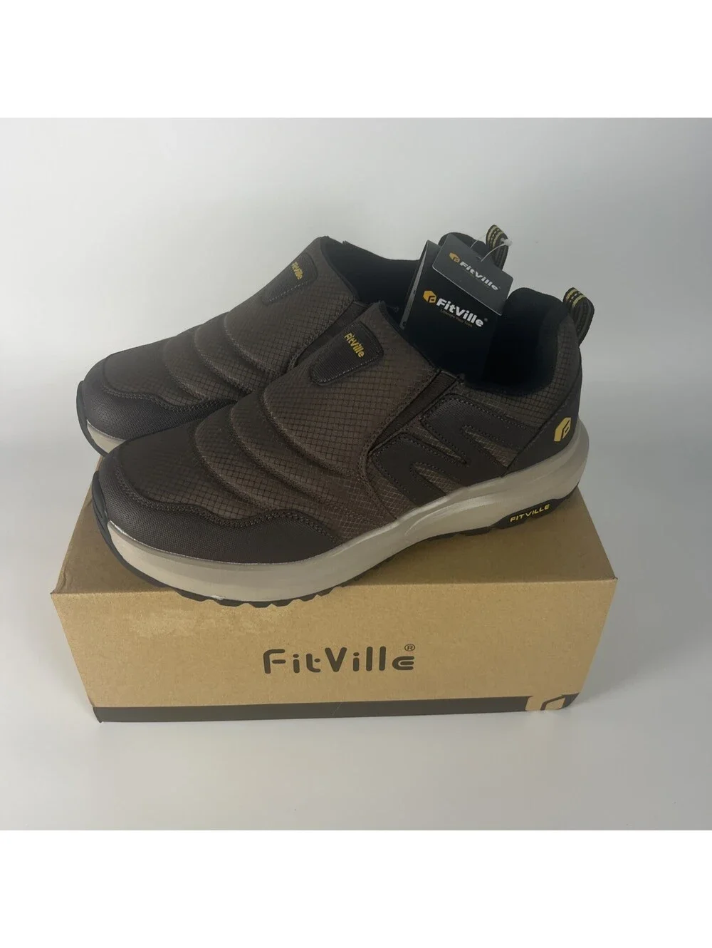 FitVille Men's Slip on Outdoor Shoes Casual Sneakers-Men's 10.5W