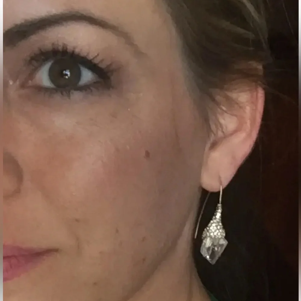 ALEXIS BITTAR NEW Infinite Shimmer Shield CZ Crystal Great Reviews Drop Earrings