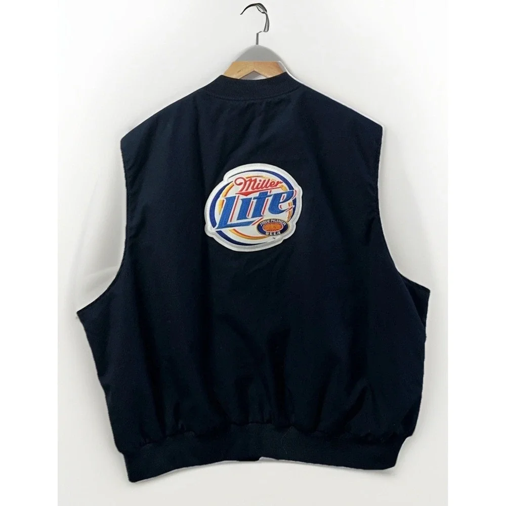 Mens Miller Lite Beer Delivery Guy Vest Sleeveless Full Zip 3M Thinsulate Sz 3XL