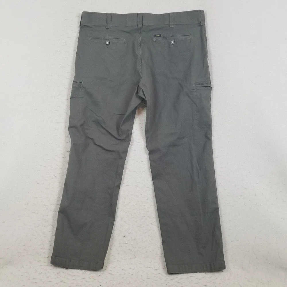 Lee Pants Mens 40x32 Gray Extreme Motion Straight Chino Cargo Stretch Casual