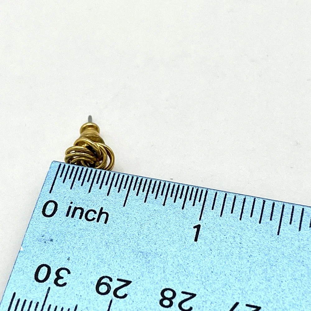 Gold Tone Knot Stud Earrings Woven Design Small‎ Minimalist