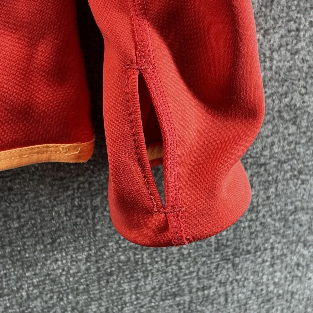 Nike Dri Fit Hoodie Women Medium Pullover Orange Fleece Activewear Thumb Hole‎