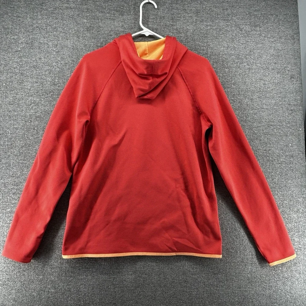 Nike Dri Fit Hoodie Women Medium Pullover Orange Fleece Activewear Thumb Hole‎