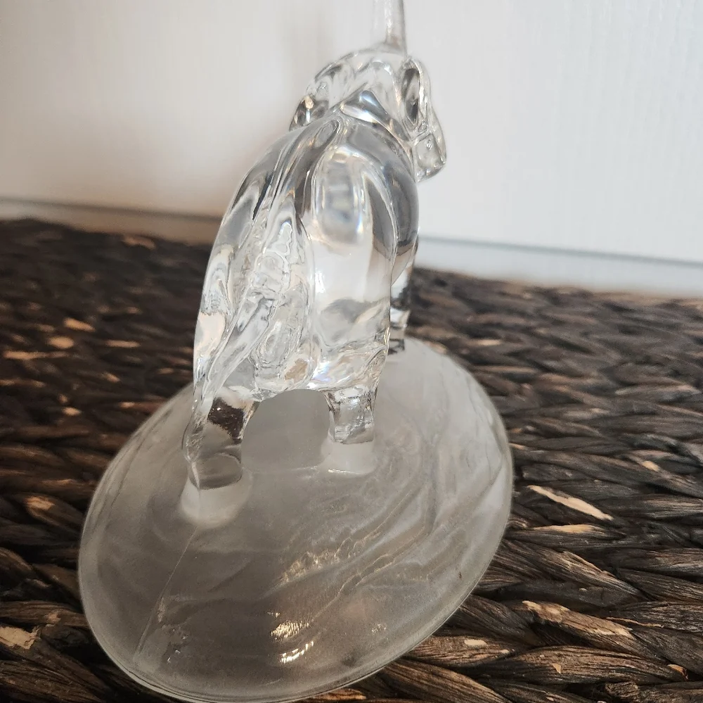 Vintage d'Arques 24% Lead Crystal France Elephant Figurine Sculpture FrostedBase
