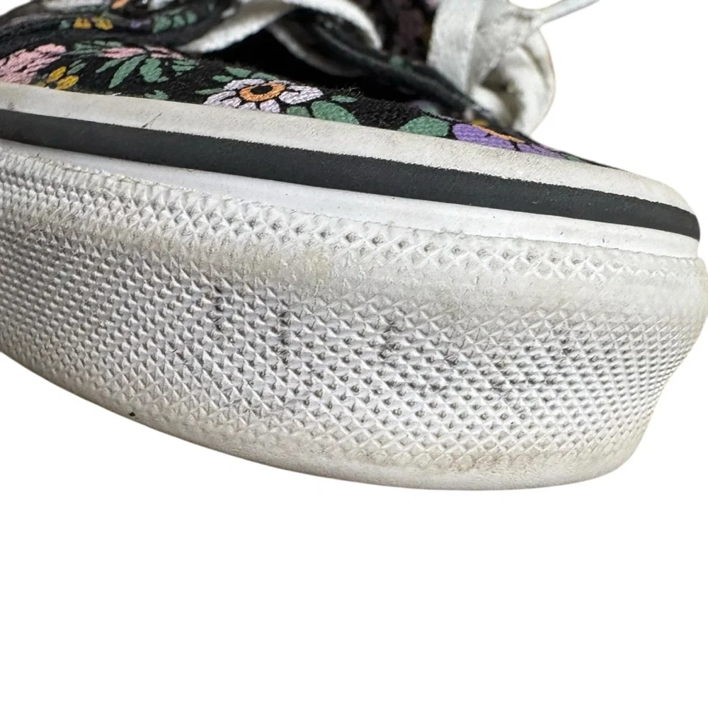 VANS Floral High-Top Sneakers Zip Back Size 3