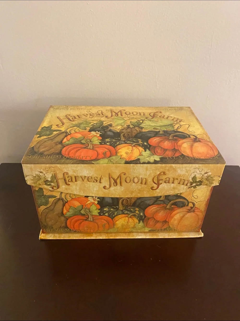 Harvest Moon Farms Decorative Storage Box - Orange Pumpkin Design
