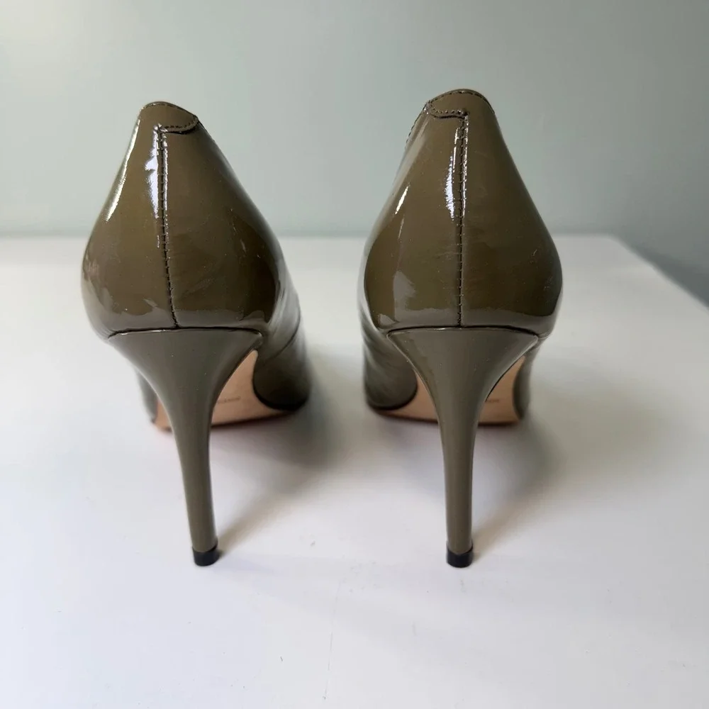 Corso Como Olive Green‎ Patent Leather Round Toe Pumps Stiletto Heels Size 9.5