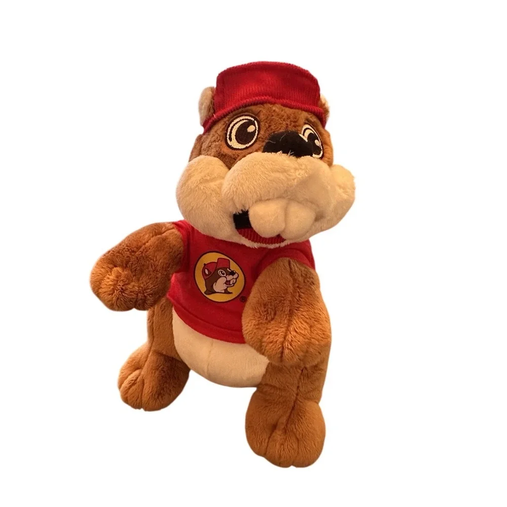 Buc-ee's Beaver Mascot Plush  Stuffed Animal Red Shirt &‎ Hat 10