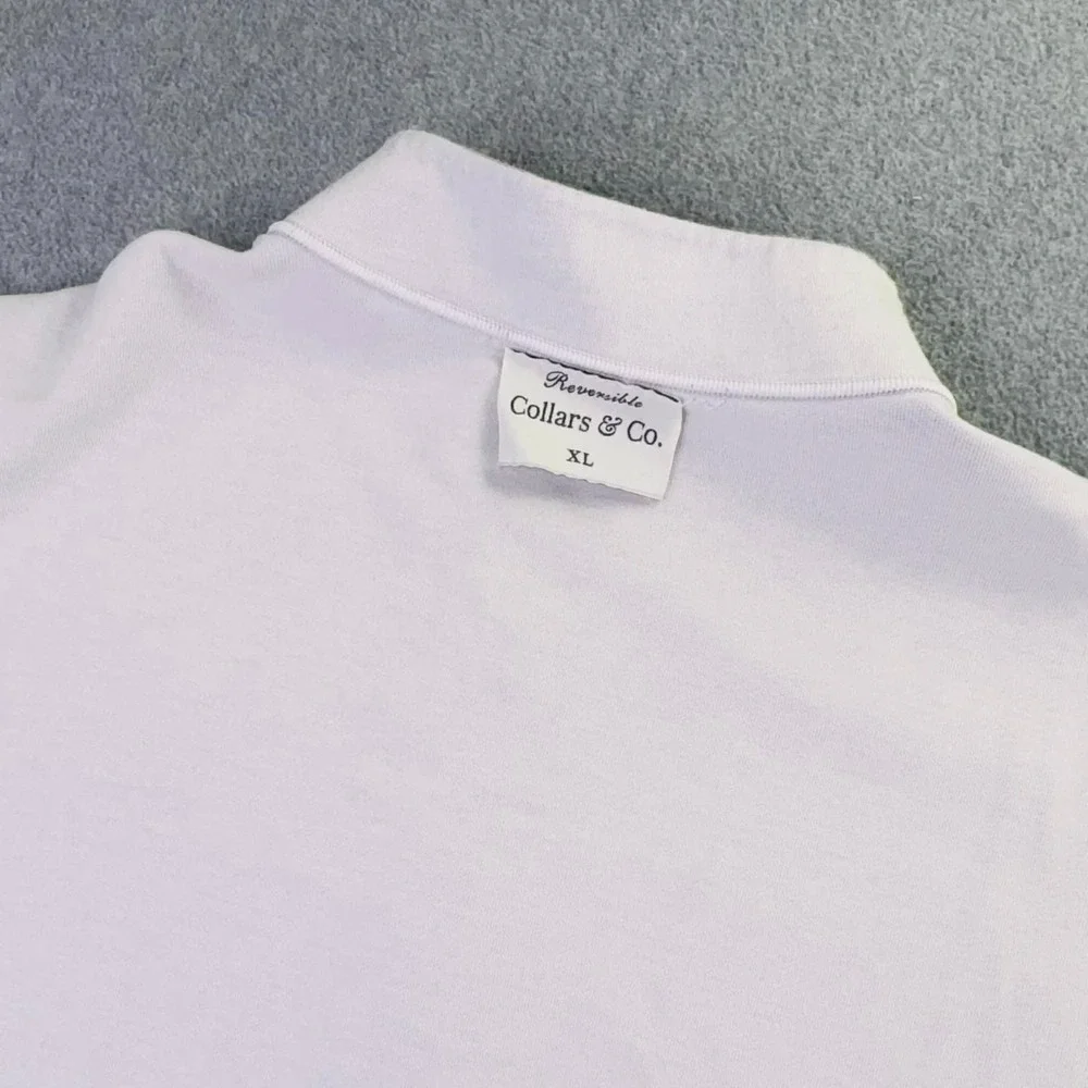 Collars & Co 1/4 Zip Sweater Men's Size XL Reversible Lavender Cream Golf Luxury